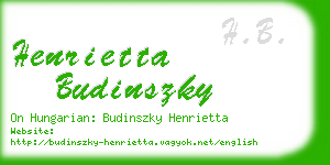 henrietta budinszky business card